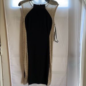 Xscape Women's Short Dress with Caviar Bead Sides